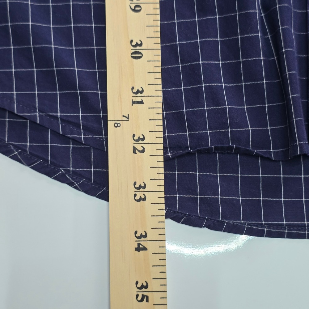 Tommy Hilfiger Button Down Shirt Mens XXL Navy Blue Windowpane 100s 2-Ply Cotton - Picture 10 of 13